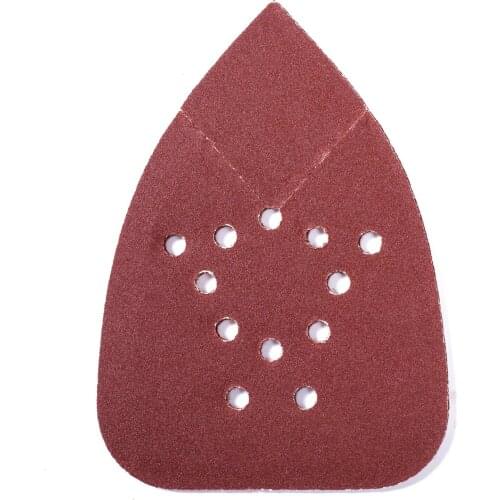 50PCS Mouse Sanding Pads 12 Holes Hook and Loop Detail Sander Sandpaper 220 Grit