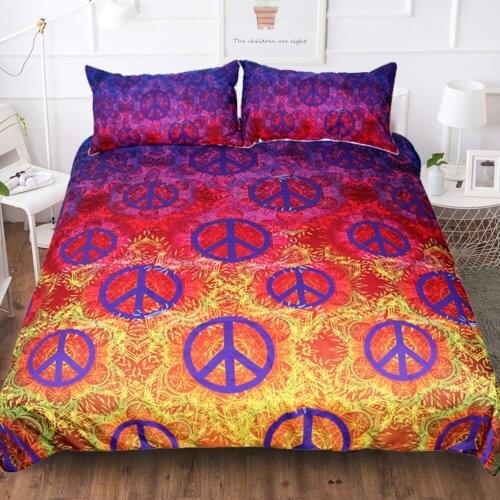 Colorful Bedding Set Splash Quality Cover Home King Queen Size Soft White Duvet Cover and Pillowcase