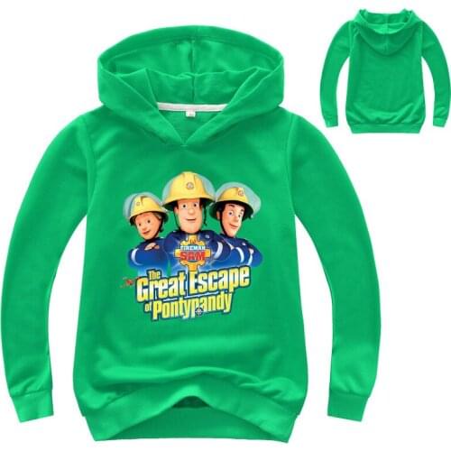 New Autumn 3D Fireman Sam Cartoon Anime Sweatshirt Boys Hoodies Coat Children Long Sleeve Girls Jackets&Outwears Kids Clothing