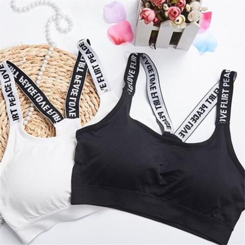 Women Push Up Sports Bras Sport Bra Fitness Top Letters Bra Black White Running Gym Fitness Crop Top Women Fitness Crop Top