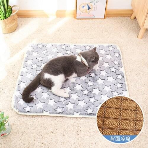 Dual-purpose pet mat flannel pet soft fleece mat pet blanket mattress dog cat sofa cushion household carpet warm sleep cover