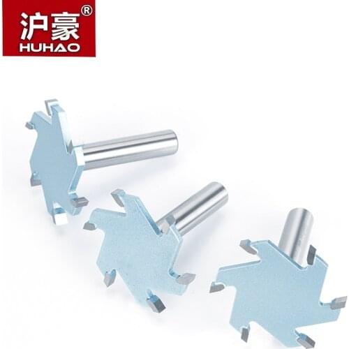 HUHAO 1pc 1/2" Shank T Type Slotting Woodworking Cutter Industrial Grade 6 Flutes Router Bits For Wood Tool Milling Cutter