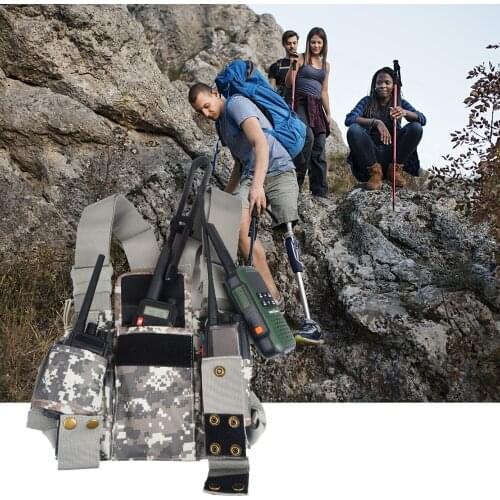 Camouflage CS Tactics Chest Harness Front Pack Pouch Holster Vest Rig Radio Walkie Talkie Rescue Essentials