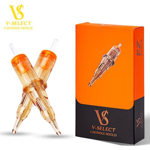EZ V-Select Cartridge Tattoo Needles #12 0.35mm #10 0.3mm Round Shader Tattoo Needles for Cartridge Tattoo Machine 20pcs/Box