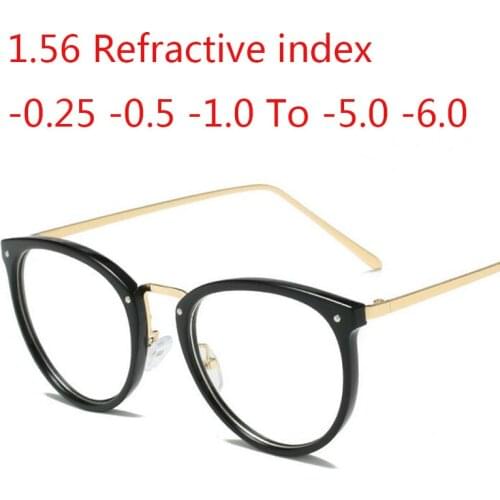 1.56 Refractive index Prescription -0.5 -1.0 -2.0 -3.0 -4.0 -5.0 -6.0 Round Spectacle Frames Eyeglasses Clear Eyeglasses