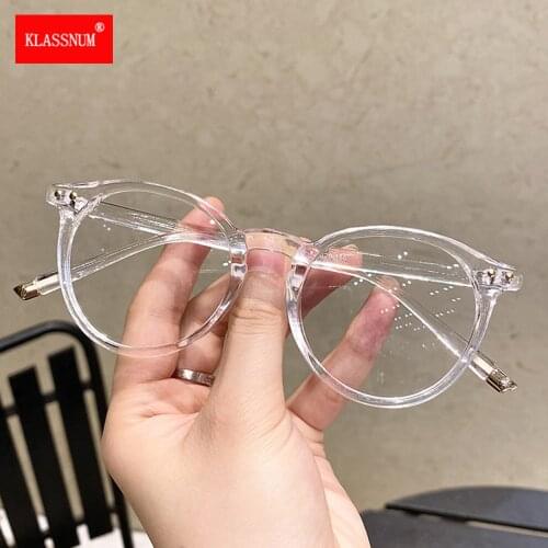 Round Eyeglasses For Women Men Computer Anti Blue Light Glasses Frames Transparent Optical Fake Eyeglass Myopia Frame Goggles