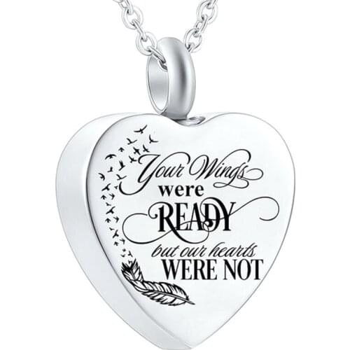 2020 Fashion Keepsake Urn Necklace Heart Shape Ashes Holder Pendant Necklace Cremation Necklace Design Jewelry