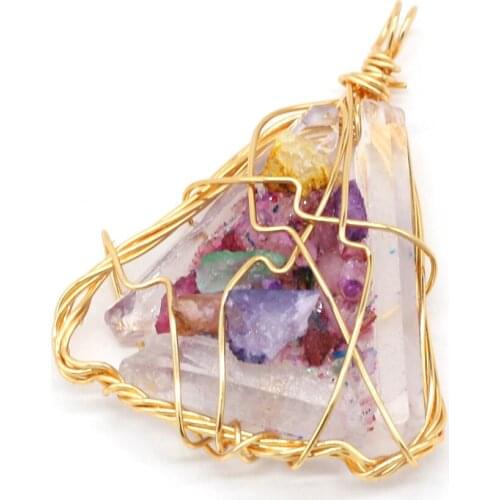 NNatural Pearl Pendant Copper Wire Winding Colorfull Pearl Charms for DIY Jewelry Making Earrings Necklace Braceletc