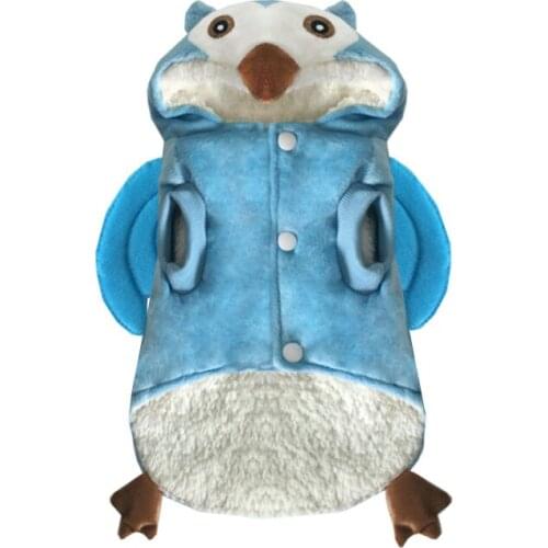 New Blue Pet Clothes Cosplay Owl Style Dog Coat Small Puppy Jumpsuit Coat Free Shipping Dogs Clothes
