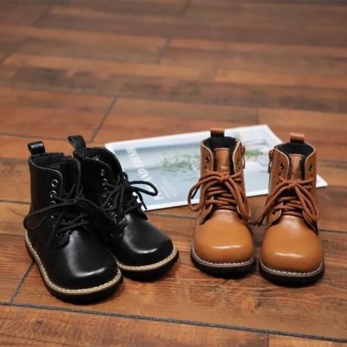 Dolakids 2019 New winter Boots childrens shoes boys' and girls' leather Martin boots childrens ankle boots baby calf boots