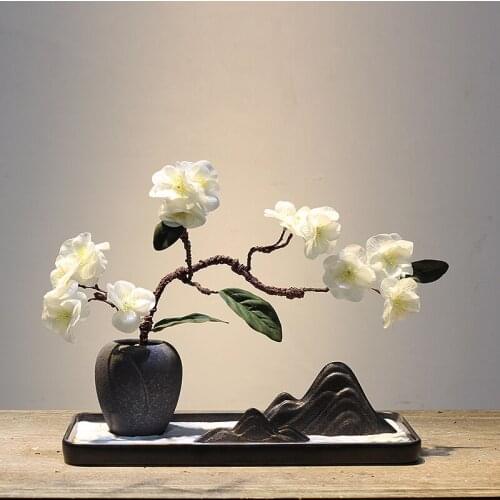 Ceramic New Chinese style Flower arranging simulation flower Zen furnishing articles Sand table Desktop decoration home decor
