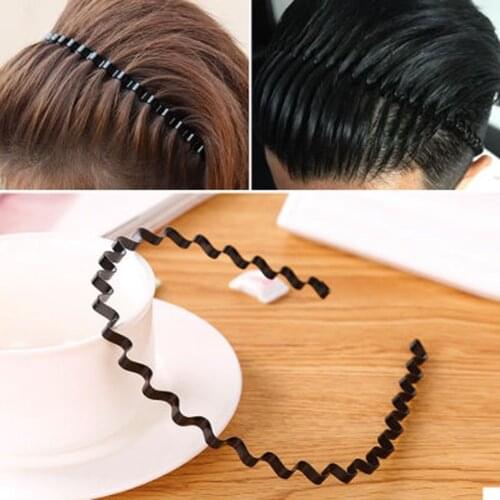 Men Women Unisex Black Wavy Hair Head Hoop Band Sport Headband Hairband Fashion Anti-slip Hairband For Face Washing Makeup Hot