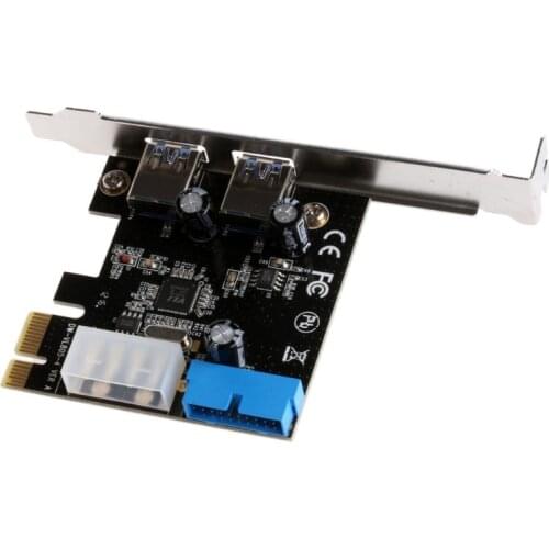 2 Ports PCI Express USB 3.0 Front Panel with Control Card Adapter 4-Pin & 20 Pin