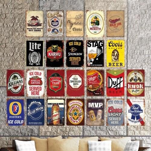 Beer Sign Plaque Metal Vintage Pub Metal Signs Tin Sign Metal Plate Wall Decor For Bar Pub Club Man Cave Decorative Plates