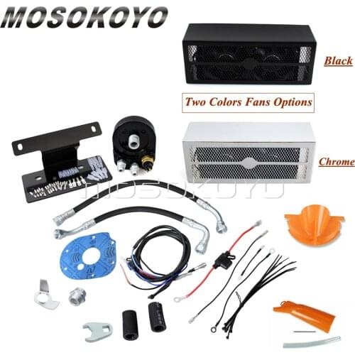 Complete Engine Oil Cooler Fans Cooling System For Harley Touring Road King Ultra Limited FLH/FLTR Electra Street Glide 2009-16