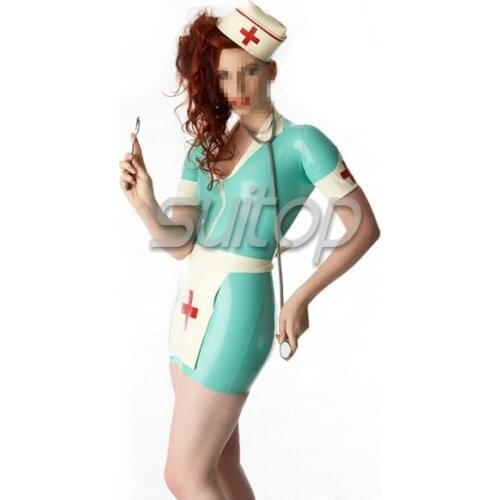 Rubber nurse sets latex uniforms lady dress medical costumes cosplay female