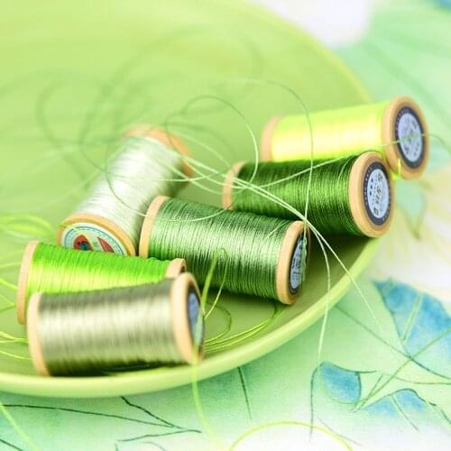 Roll Of 0.3mm polyamide fibre line Hand-woven embroidery thread Tassels Line 50M High strength 3 Strands Thread Grass green