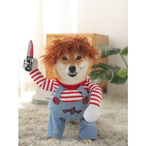 Net Red Creative Dog with Knife Clothes Funny Transformation Into Pet Chai Dog with Knife Small Dog