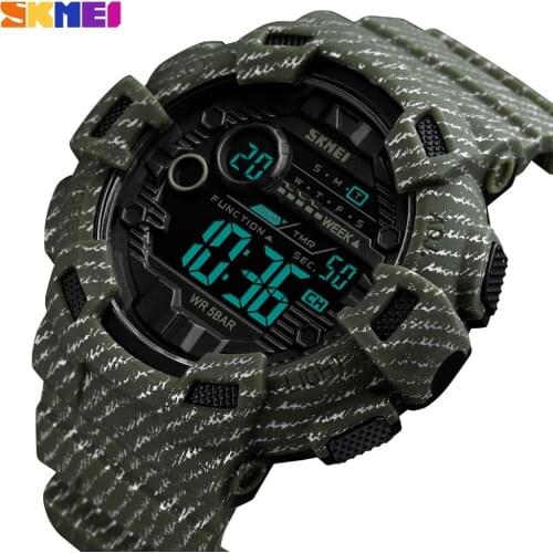 SKMEI Fashion Outdoor Sport Watch Men New Luxury Digital Alarm Clock 2 Time Waterproof Military Men Wristwatch Relogio Masculino