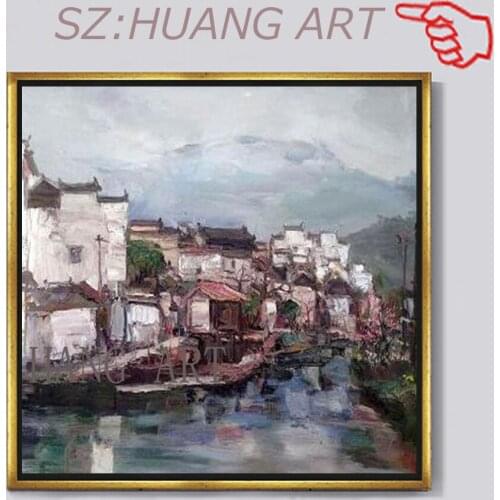 Contemporary art Landscape Rural style oil paintings Spring scenery Utrecht Canvas hand painted High quality Wall pictures