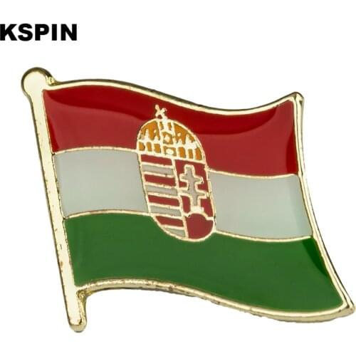 Hungary Flag Lapel Pin Badges For Clothes In Patches Rozety Papierowe Icon Backpack KS-0195
