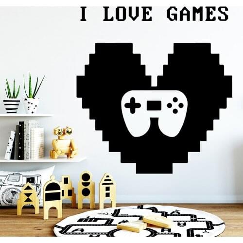 Cartoon Love Game Wall Decal Art Vinyl Stickers Decoration Living Room Bedroom Removable Background Decal Drop Shipping