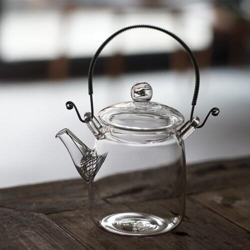 Japan style teapot tea pot clod hot water kettle boiling glass teaware Japanese small tea props 270ml