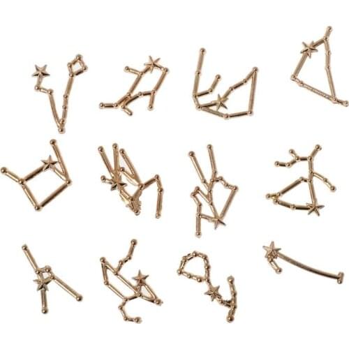1 sets of 12 constellations of metal epoxy material mold jewelry makeing filler for DI jewelry