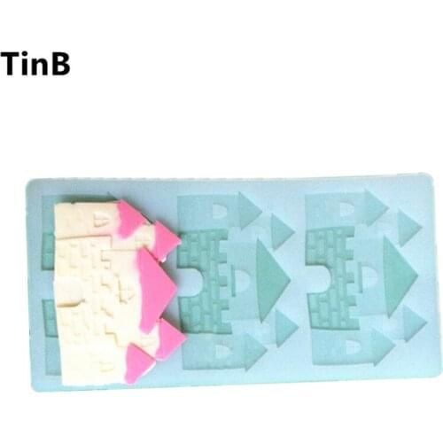 2017 Non-Stick Castle House Silicone Chocolate Mold DIY Silicone Cake Decoration Mold Sugar Craft Baking Mould Chocolate Stencil