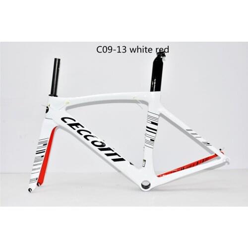 Cuadro de bicicleta carbon bike frame Ceccotti C09-1 yellow chinese branded carbon frame with headset and seat post clamp