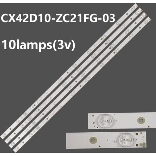 816MM 4PCS LED Backlight Strip10lamp CX42D10-ZC21FG-03 For CX416M03 CX420DLEDM LE-4219H V420HJ2-P01 F42C7000E 42CF19-T2 L4240FHD