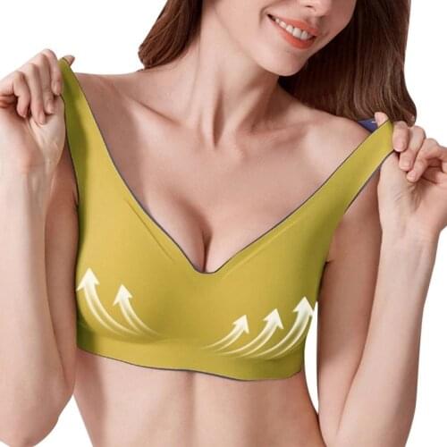 Sexy Plus Size Bra Latex Push Up Bra Seamless Bras for Women Bralette Top Bh Comfort Cooling Gathers Shock-Proof Pad