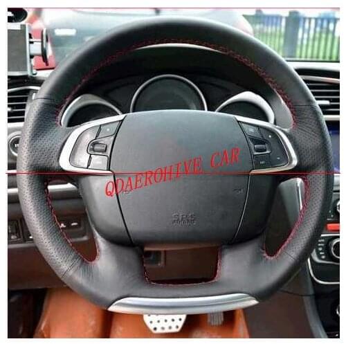 QDAEROHIVE Artificial micro fiber Leather Car Steering Wheel Cover for Citroen C4 C4L 2011-2015 DS4