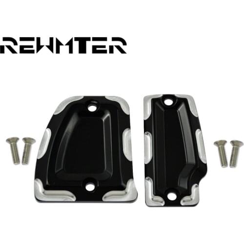 REWMTER Black Brake Clutch Cylinder Reservoir Cover Chrome Master Cylinder Cover For Indian Brake Pump Cover