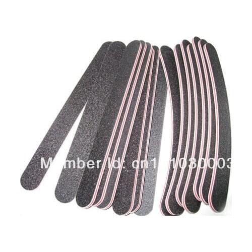Black nail file curved nail file professional nail file manicure file 100 pcs/lot 100/180
