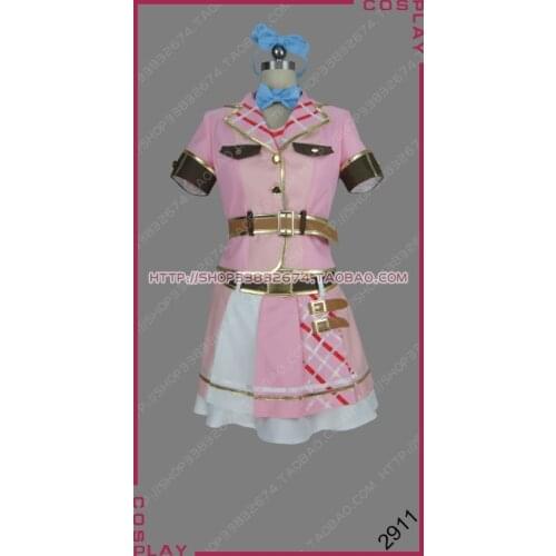 Aikatsu Friends! Pure Palette Aine Yuki Link Coord Ver. Pink Dress Cosplay Costume S002