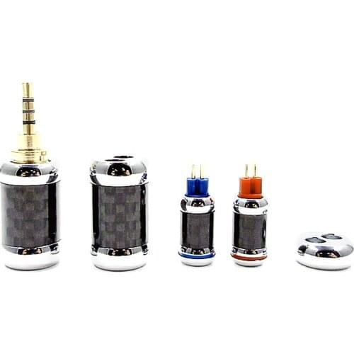 FENGRU DIY 3.5mm 4.4mm 2.5mm Earphone plug audio adapter for earphone Seiko carbon fiber earbugs Jack plug Splitter Accessories