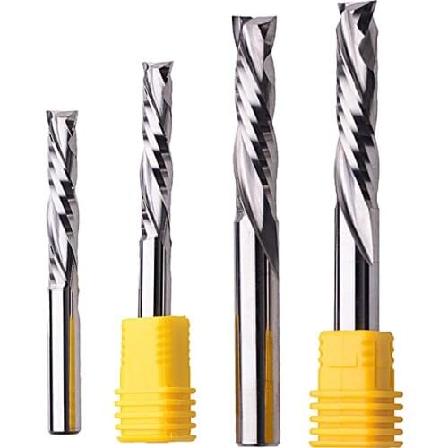 1pc Compression cnc milling cutter woodwork UP DOWN Cut Two Flutes Spiral Carbide End Mill Wood Router Bit