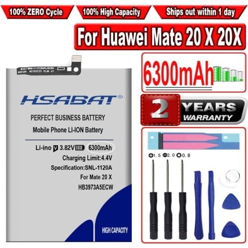 HSABAT 6300mAh HB3973A5ECW Battery for Huawei Mate 20 X 20X Mate20X EVR-AL00 / Honor 8X Max / Honor Note 10 RVL-AL09 RVL-AL10