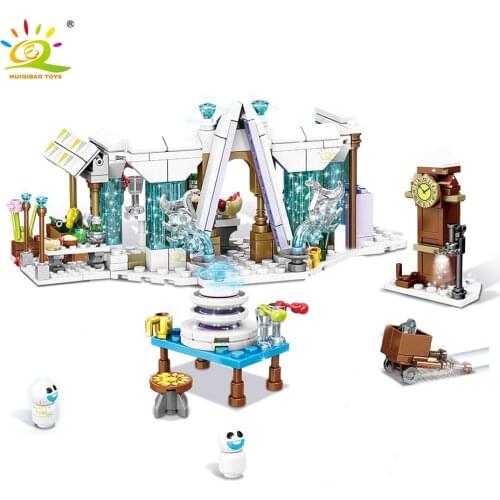 HUIQIBAO 307Pcs City Friends Ice Snow Castle Tower Building Blocks Princess Girls Snowman Figures Bricks Toys Gifts For Children