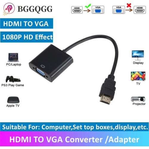 HDMI to VGA Cable Converter Adapter HDMI Male To VGA Female Converter Digital Analog HD 1080P For PC Laptop Tablet HDMI Vers VGA