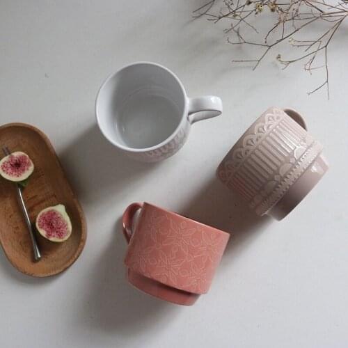 Japanese Style Art Retro Ceramic Coffee Cup and Saucer Home Office Afternoon Tea Tea Cup Commercial Stoneware Breakfast Milk Mug
