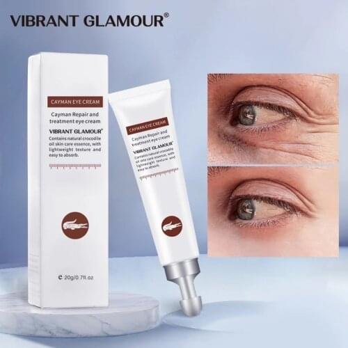 VIBRANT GLAMOUR Crocodile Eye Cream Anti-Aging Remove Dark Circles Puffiness Lighten Fine Lines Moisturizing Whitening Eye Care