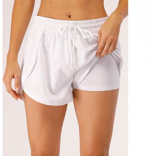 Summer Women Sport Short Double Layer Quickly Dry Sweatpant Running Jogger Fitness Gym Workout Casual Athletic Short Activewear