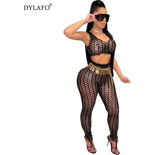 Summer Women Party Club Two Piece Set Sexy Gilding and Burned flower 2 Piece Set Women Sleeveless Hollow Out Strapless Outfits