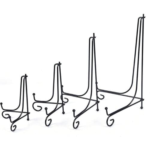 1PC 6/7/10/12 inch Iron Easel Classic Display Stand Bowl Plate tea biscuit Art Photo Picture Frame Book Holder Home Decoration