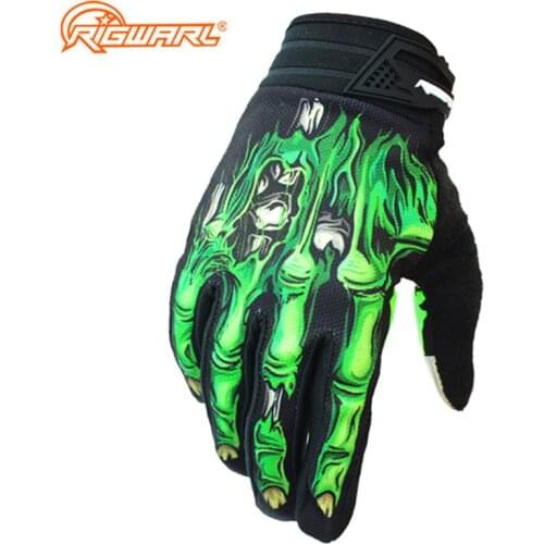 RIGWARL Motorcycle Skeleton Bones Motocross Gloves Outdoor Sports Motorbike Riding Gloves Cycling Bike Gloves