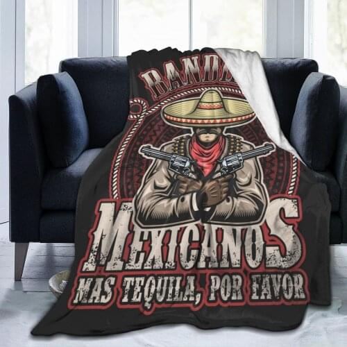 Soft Warm Fleece Blanket Mexican Man With Sombrero Winter Sofa Plaid Throw 3 Size Light Thin Mechanical Wash Flannel Blankets