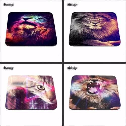 New Anti-Slip PC Angry Animals Background Dream Lions Cat Eyes Rubber Mouse Pad Mat Me Pad for Optal NO OverLock Mouse Pad