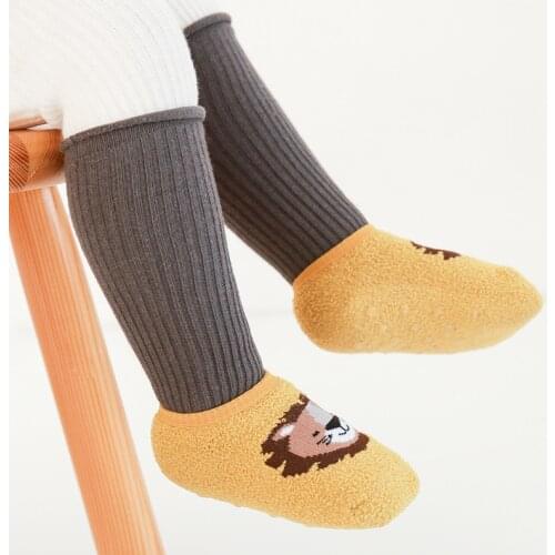Autumn And Winter New Baby Socks Coral Fleece Childrens Floor Socks Non-Slip Glue Baby Suits Socks Toddler Socks